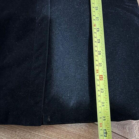 Guess Jeans Black Velvet Coat Sparkly Size S Vintage Hidden Button Minimalistic - Picture 9 of 13